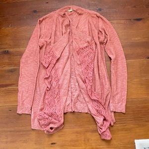 Pink rose cascading cardigan